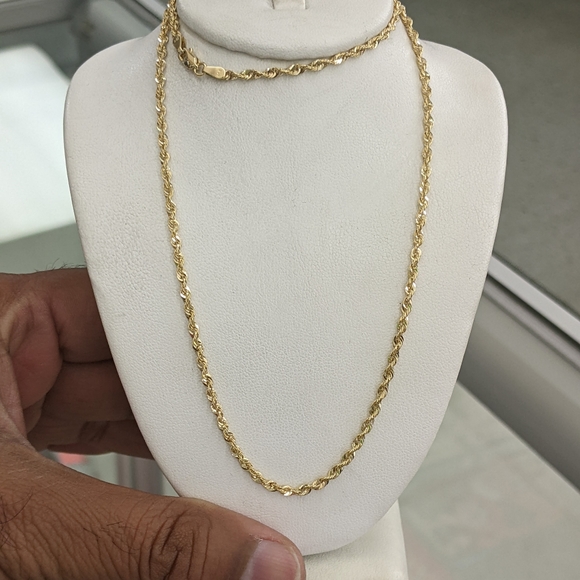 10kt real gold rope chain 2mm 20 inch